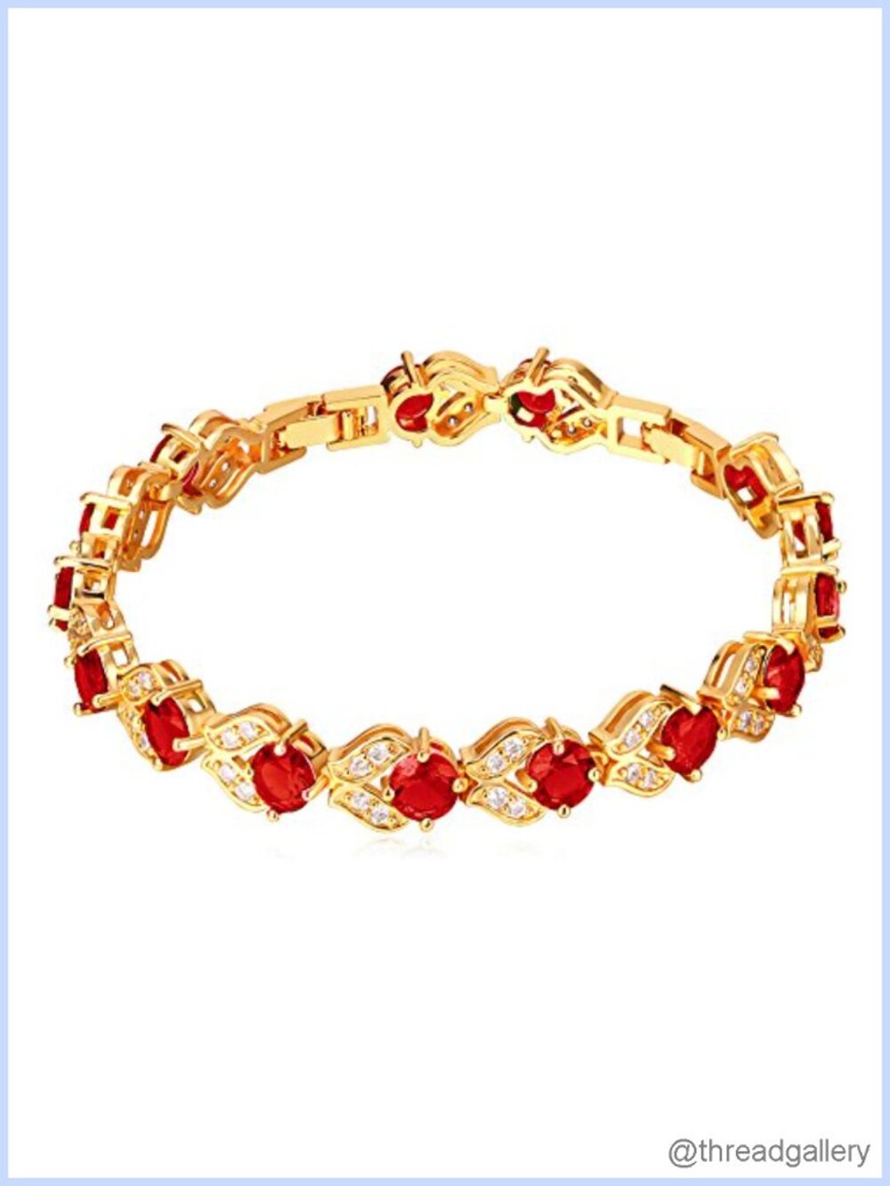18K Gold Plated Tennis Bracelet - Cubic Zirconia Chain Bracelet, Resizable 6-8